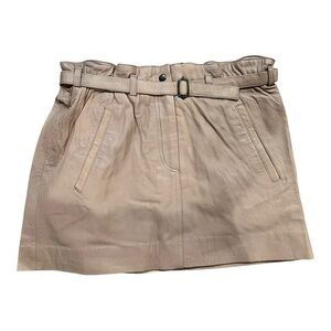 One Teaspoon Beige Buttery Leather Mini Skirt belted elastic waist AU 8/US 4 NWT